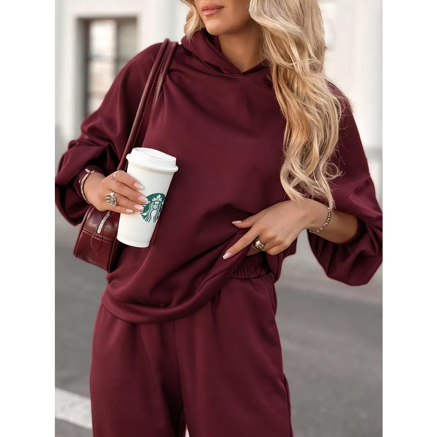 Casual Hoodie and Cropped Pants Set Apparel and Accessories