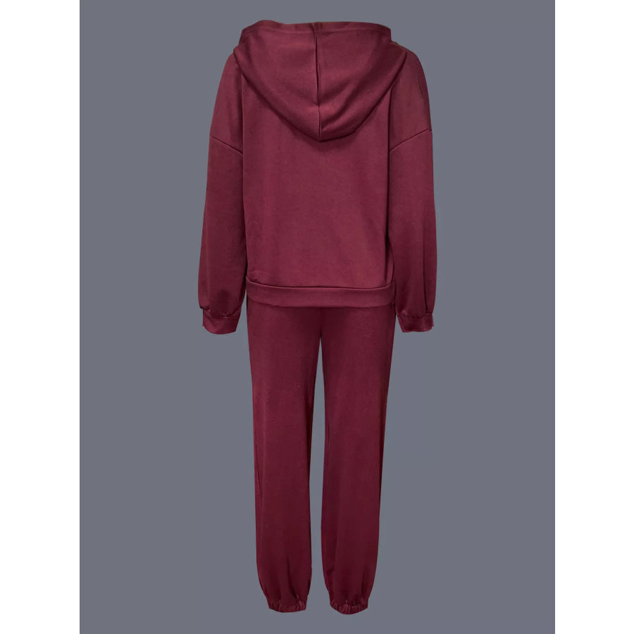 Casual Hoodie and Cropped Pants Set Apparel and Accessories