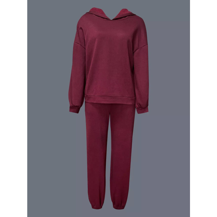 Casual Hoodie and Cropped Pants Set Apparel and Accessories