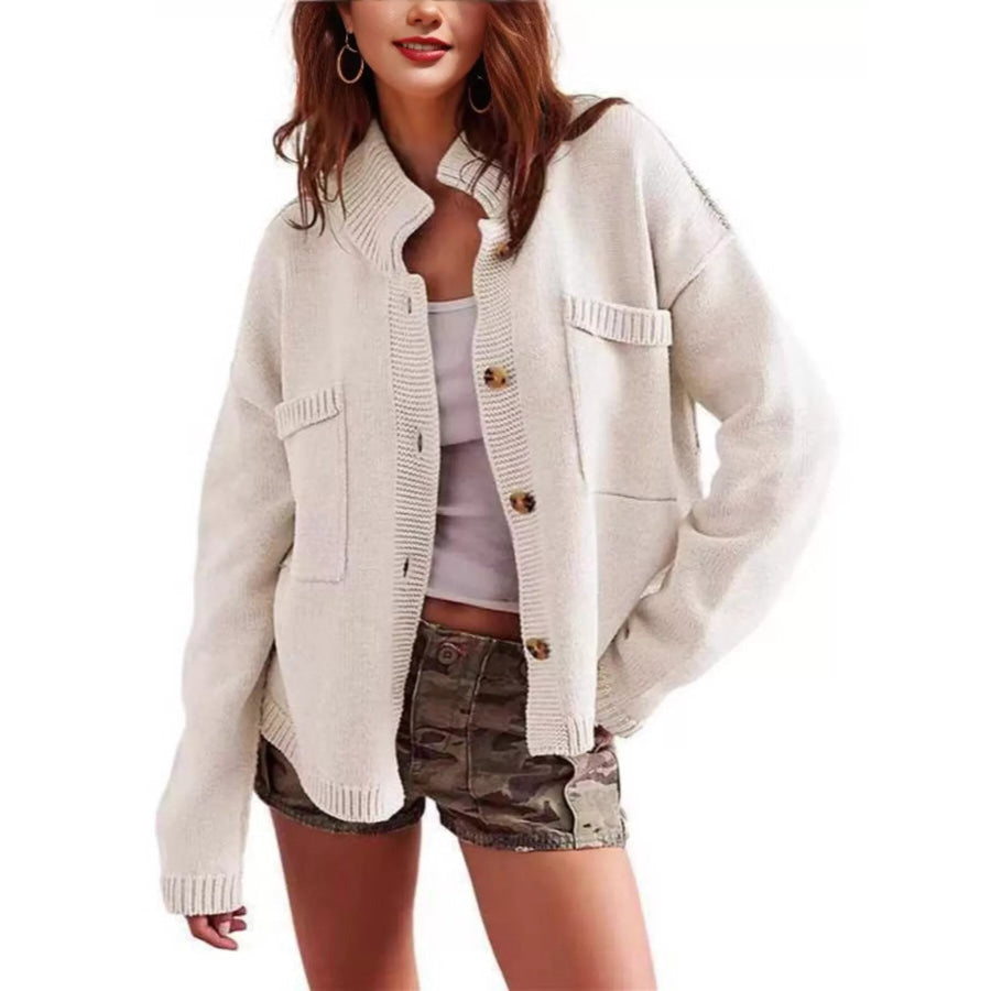 Casual Knit Button-Down Cardigan Apparel and Accessories