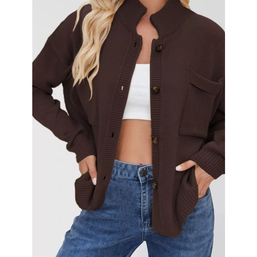 Casual Knit Button-Down Cardigan Apparel and Accessories