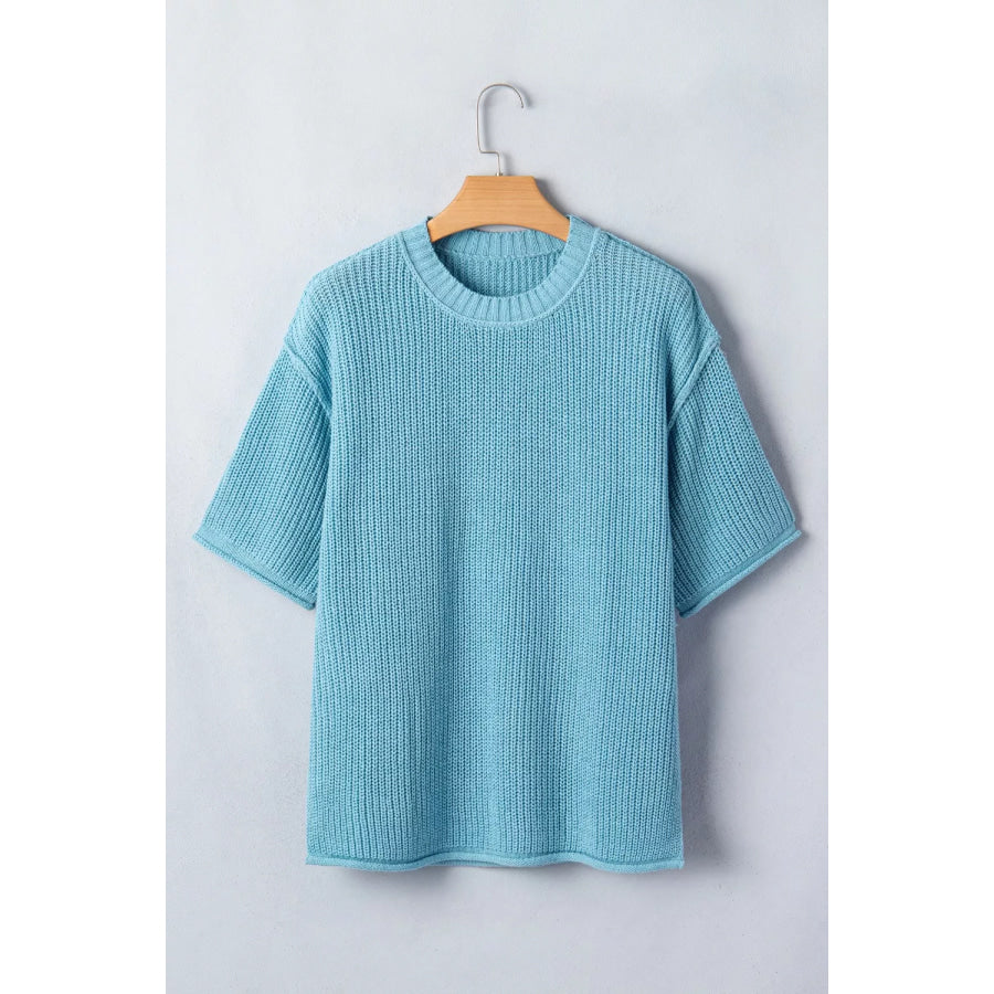 Casual Knit Half Sleeve Sweater Apparel and Accessories
