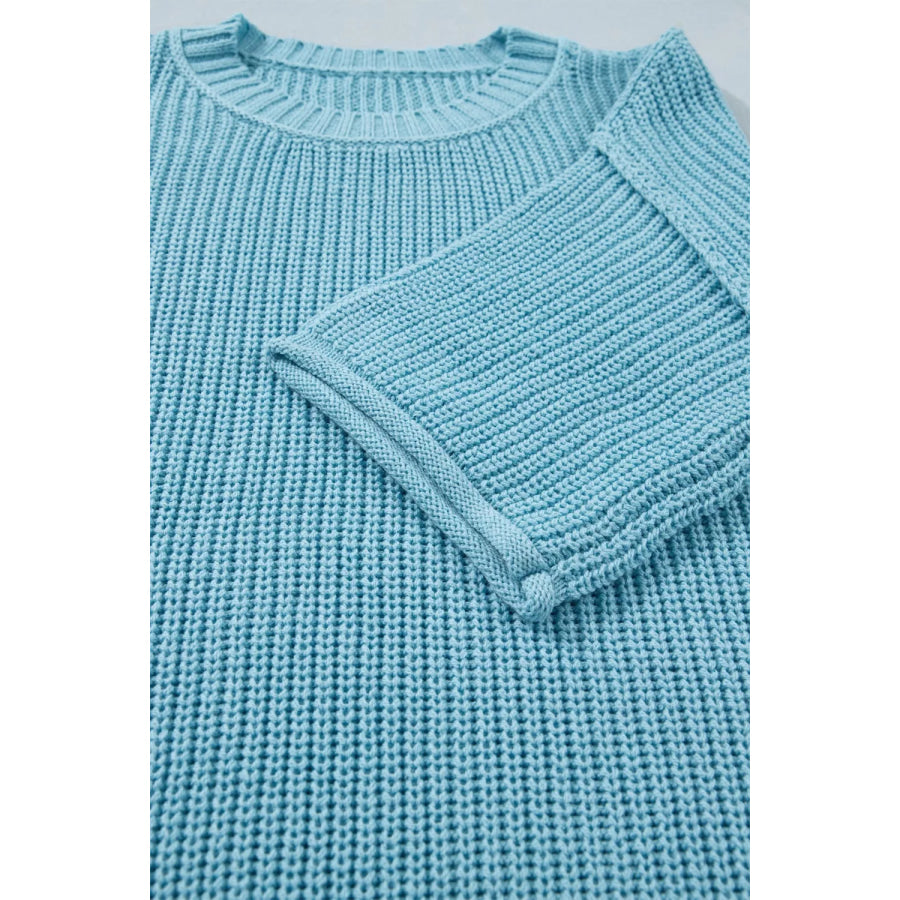 Casual Knit Half Sleeve Sweater Apparel and Accessories