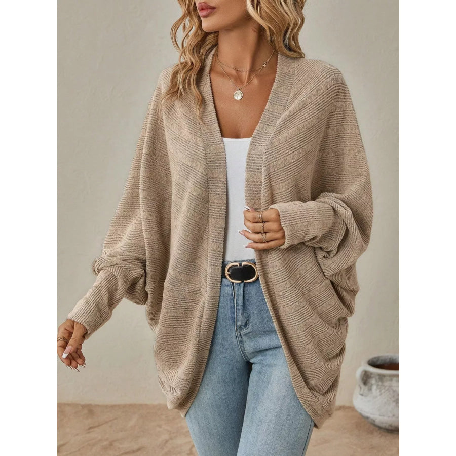 Casual Knit Open Front Cardigan Apparel and Accessories