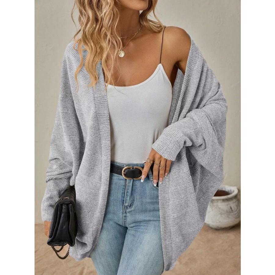 Casual Knit Open Front Cardigan Apparel and Accessories