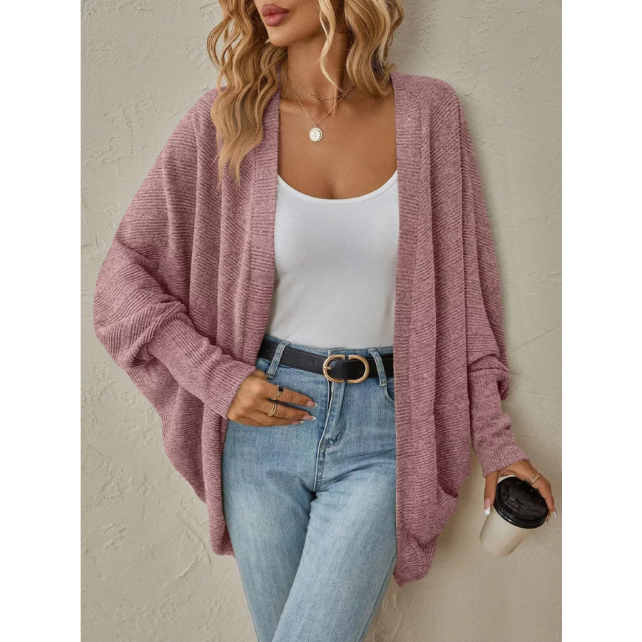Casual Knit Open Front Cardigan Apparel and Accessories