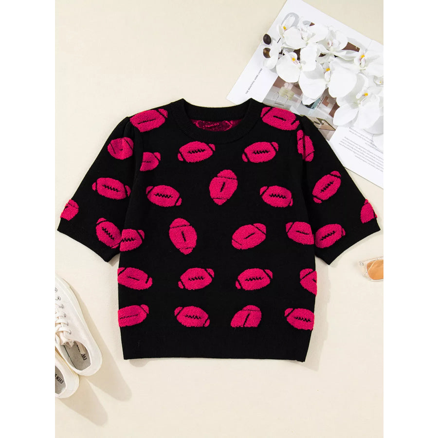 Casual Knit Short Sleeve Sweater Apparel and Accessories