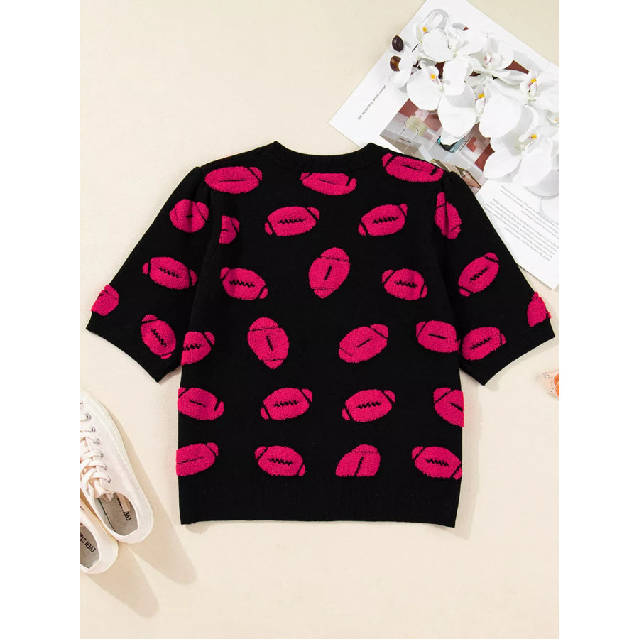 Casual Knit Short Sleeve Sweater Apparel and Accessories