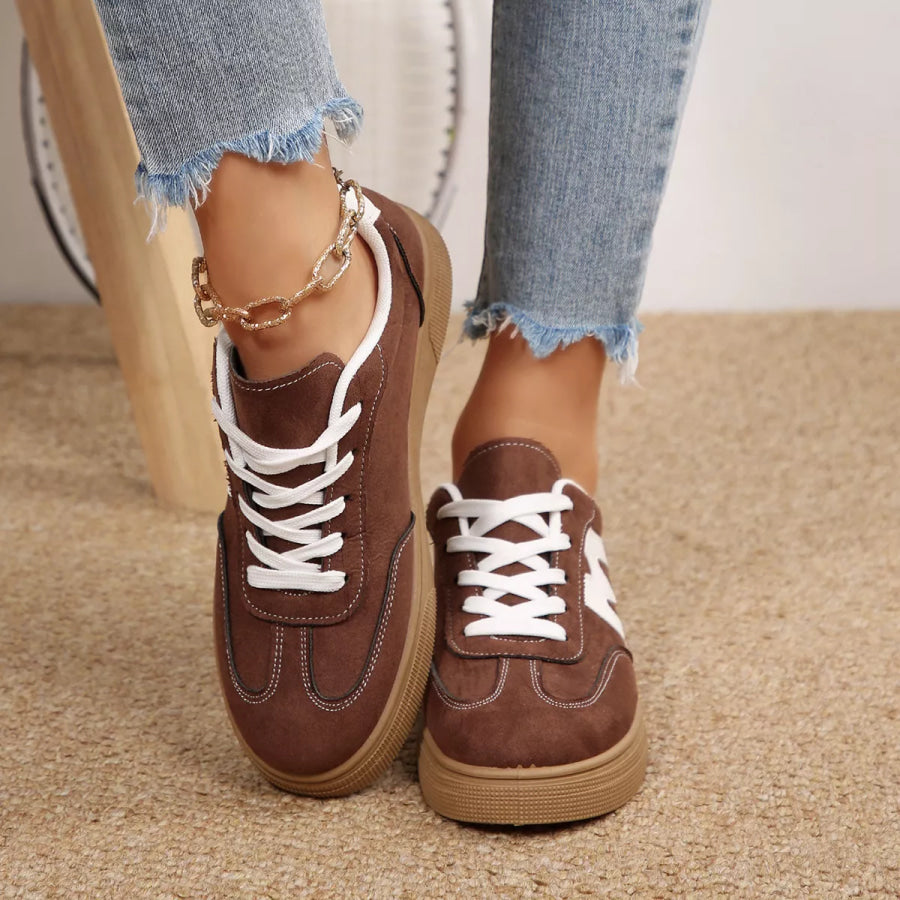 Casual Lace-Up Flats Sneakers Apparel and Accessories