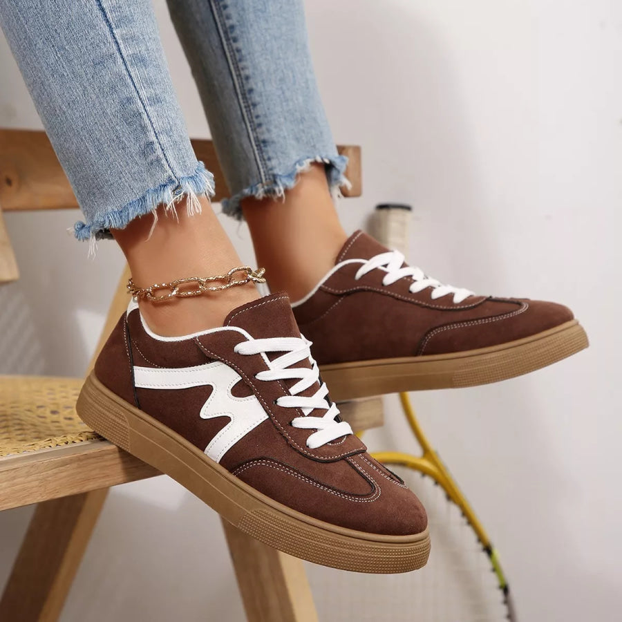 Casual Lace-Up Flats Sneakers Apparel and Accessories