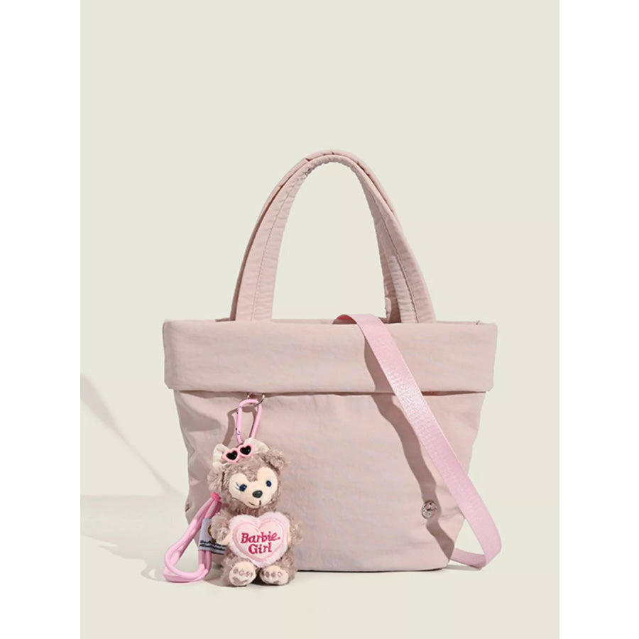 Casual Lightweight Canvas Handbag Blush Pink / One Size Apparel and Accessories