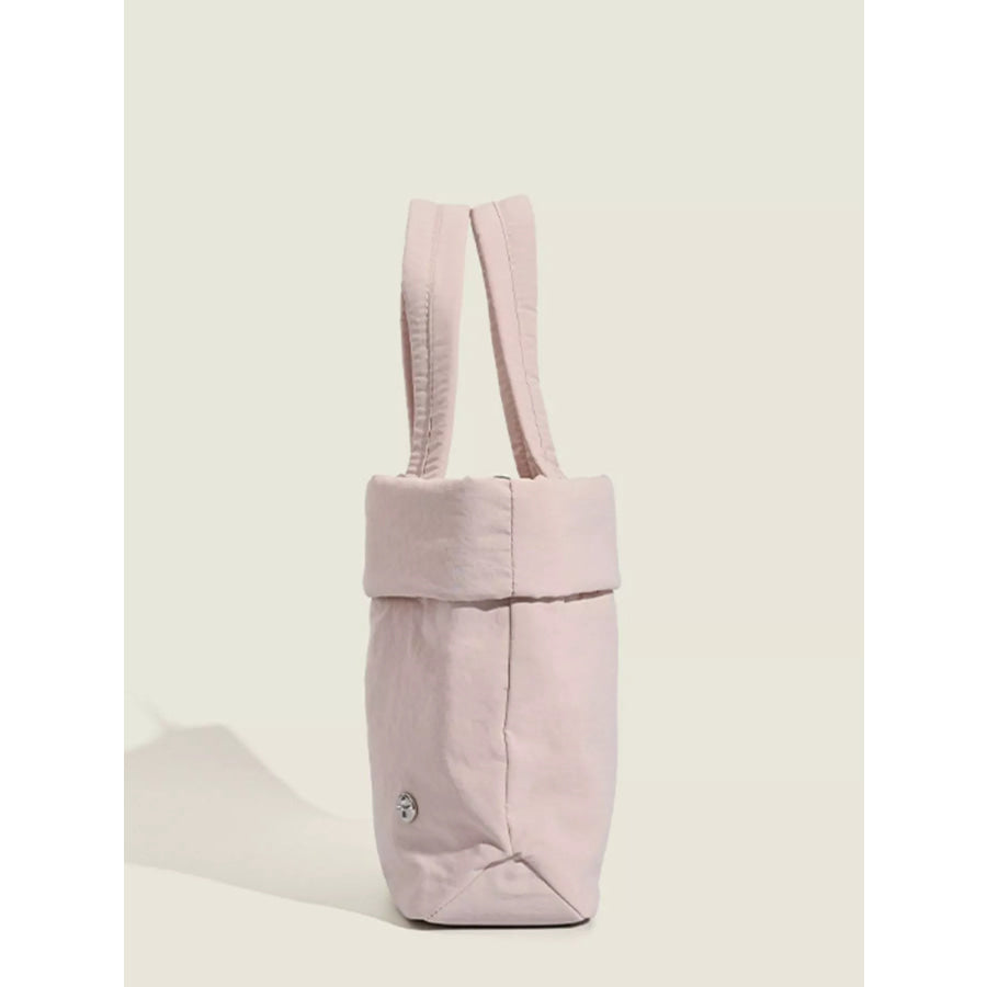 Casual Lightweight Canvas Handbag Blush Pink / One Size Apparel and Accessories