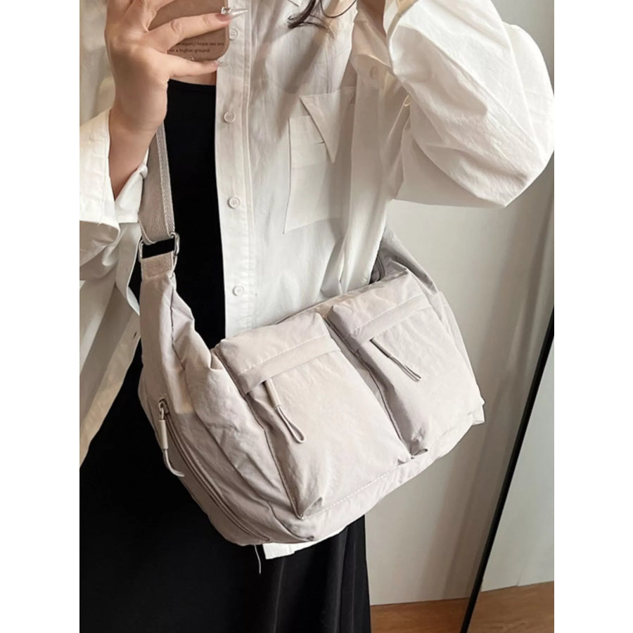 Casual Lightweight Crossbody Bag Light Gray / One Size Apparel and Accessories