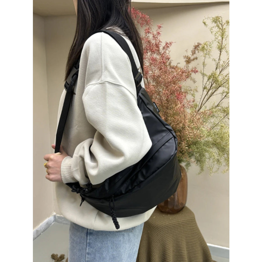 Casual Lightweight Nylon Crossbody Bag Black / One Size Apparel and Accessories