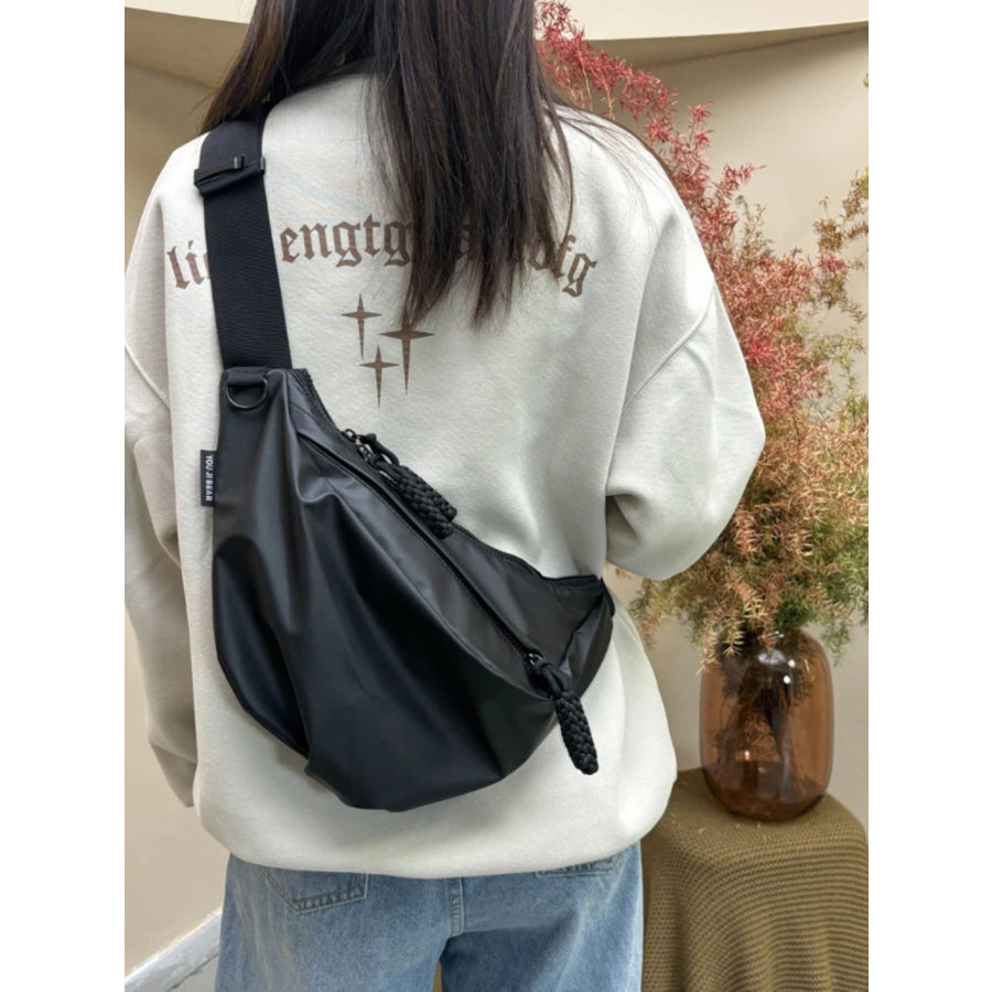 Casual Lightweight Nylon Crossbody Bag Black / One Size Apparel and Accessories