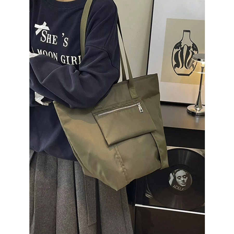 Casual Lightweight Nylon Shoulder Bag Army Green / ONESIZE Apparel and Accessories
