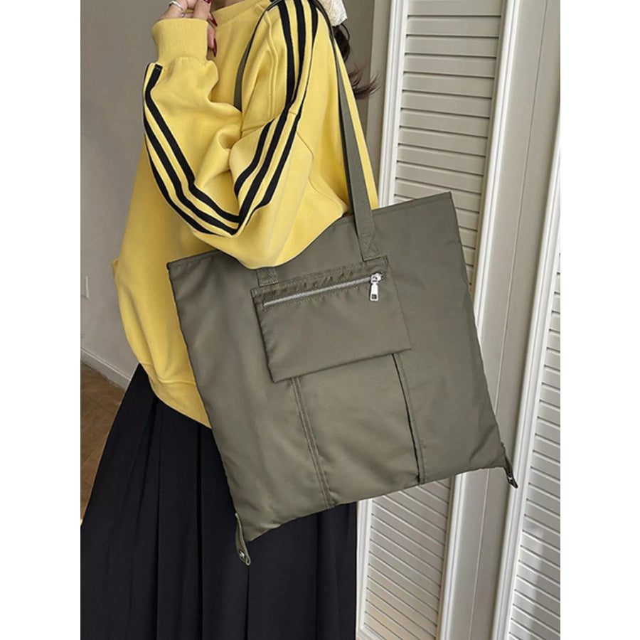 Casual Lightweight Nylon Shoulder Bag Army Green / ONESIZE Apparel and Accessories