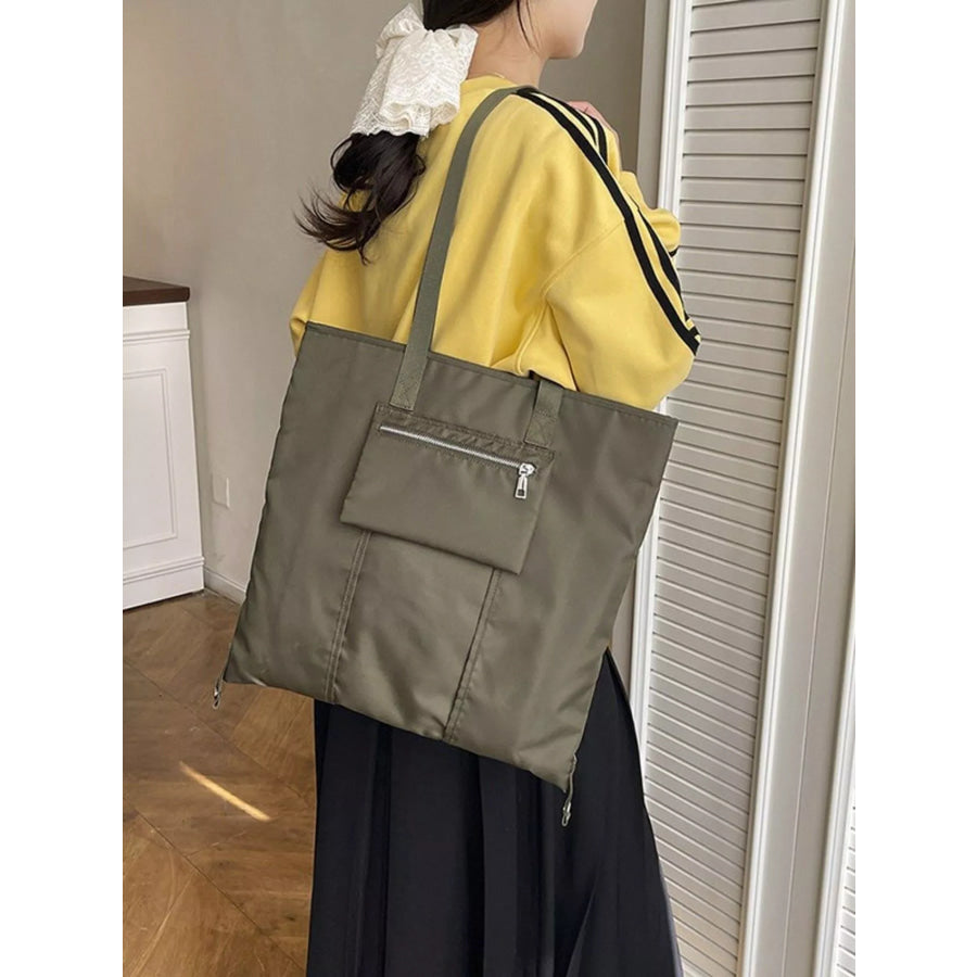 Casual Lightweight Nylon Shoulder Bag Army Green / ONESIZE Apparel and Accessories