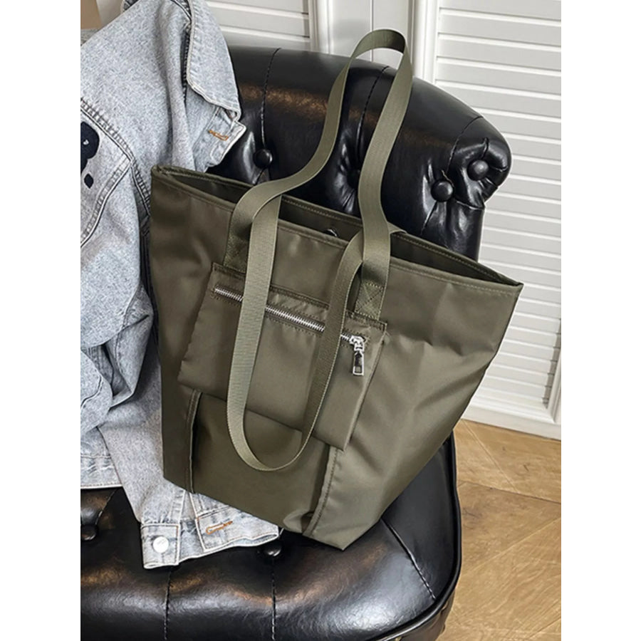 Casual Lightweight Nylon Shoulder Bag Army Green / ONESIZE Apparel and Accessories
