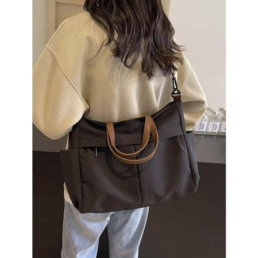 Casual Lightweight Nylon Tote Handbag Black / ONESIZE Apparel and Accessories