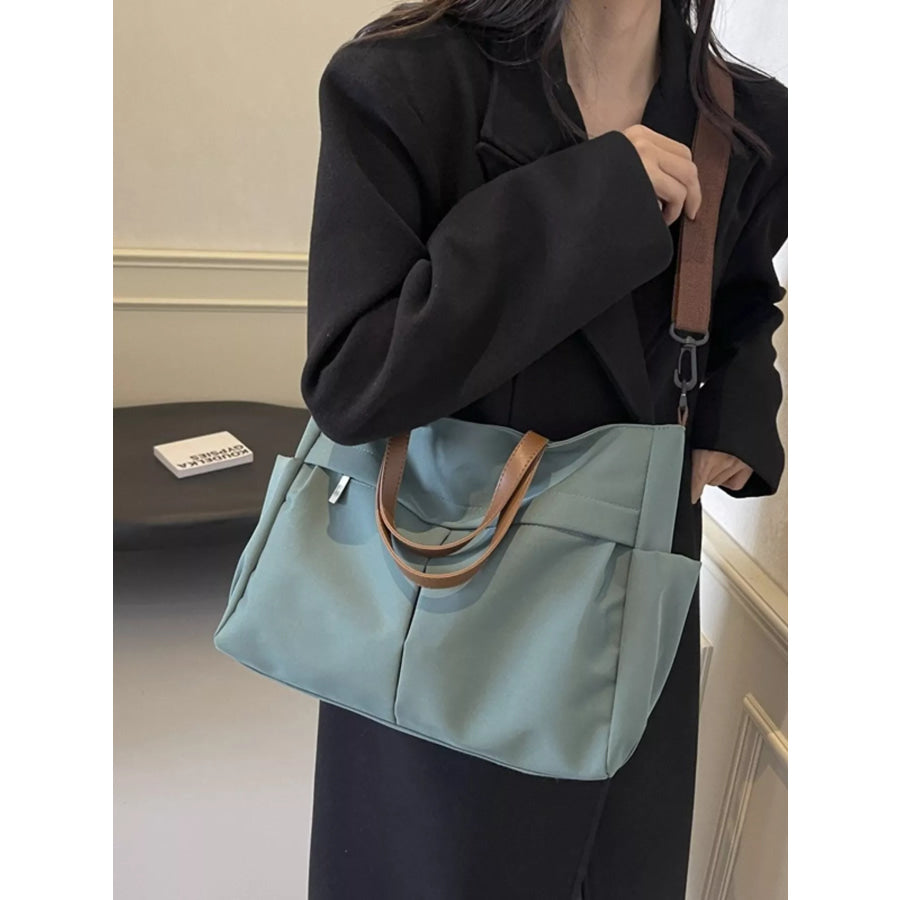 Casual Lightweight Nylon Tote Handbag Green / ONESIZE Apparel and Accessories