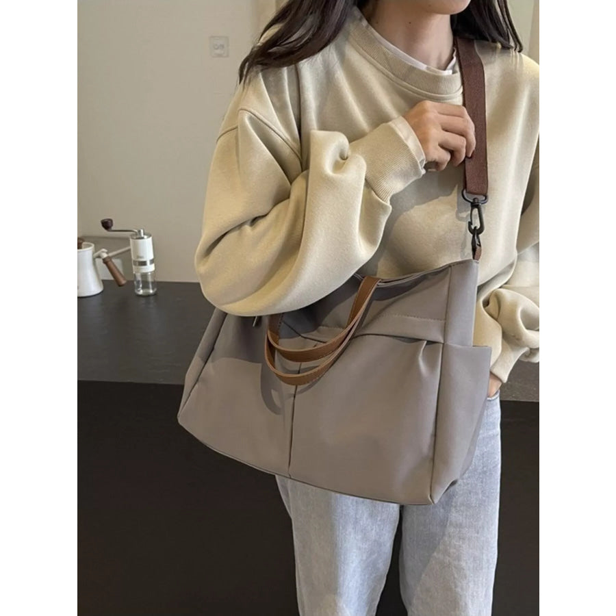 Casual Lightweight Nylon Tote Handbag Grey / ONESIZE Apparel and Accessories