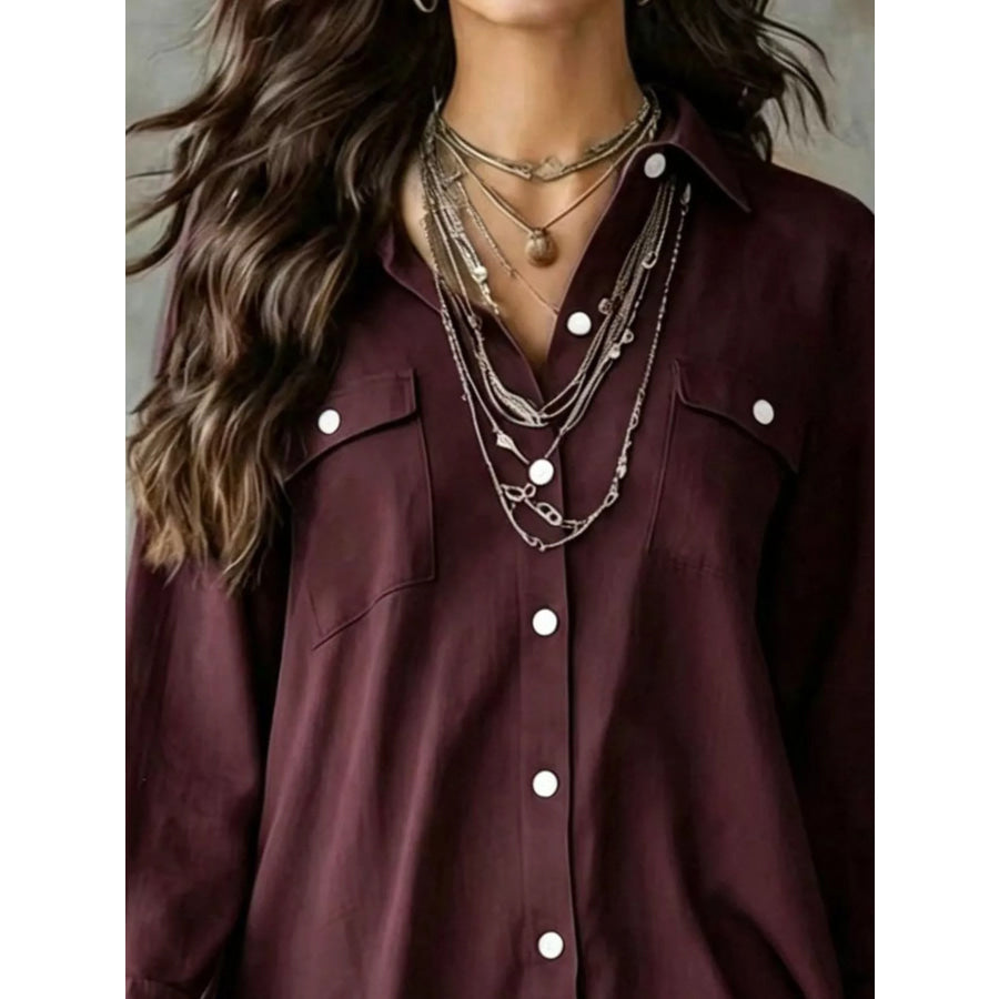 Casual Linen Shirt Dress with Pockets Apparel and Accessories