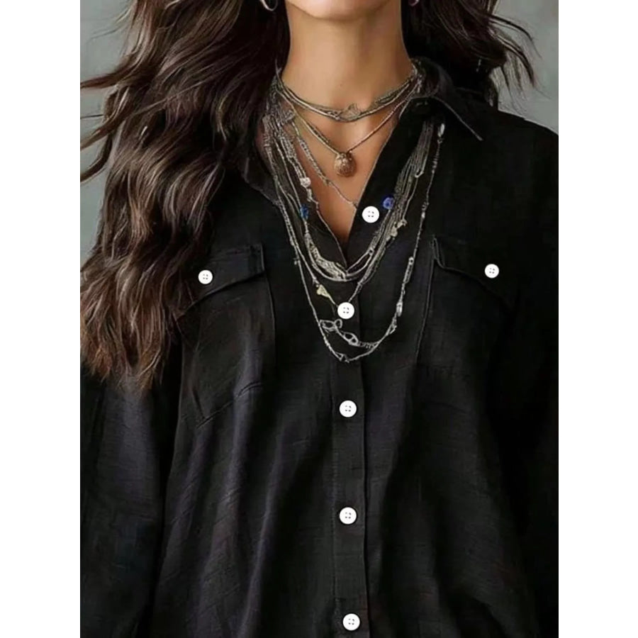 Casual Linen Shirt Dress with Pockets Apparel and Accessories