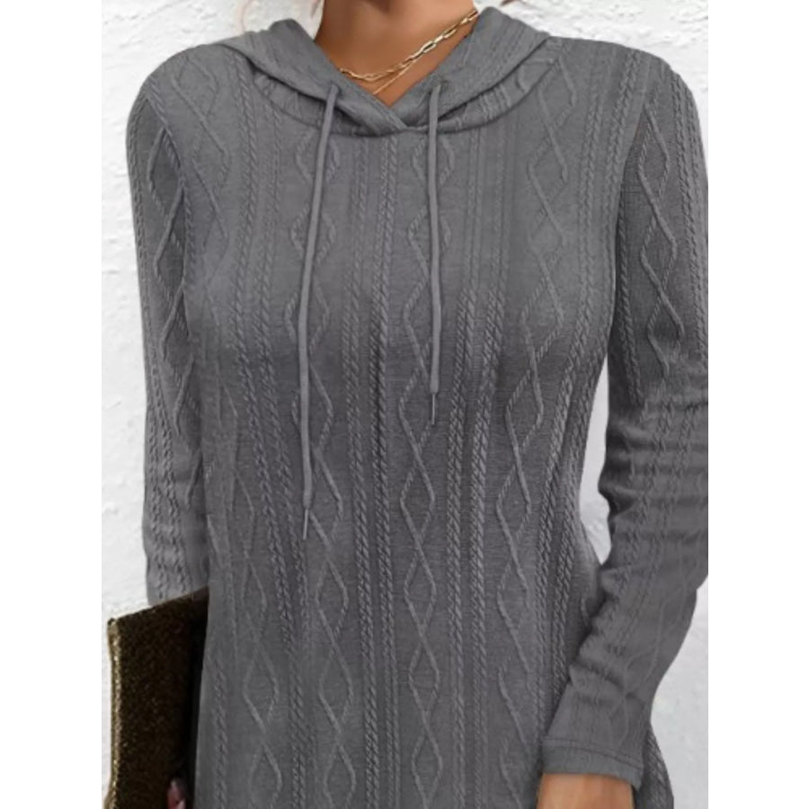Casual Long Sleeve Hooded Knit Dress Apparel and Accessories