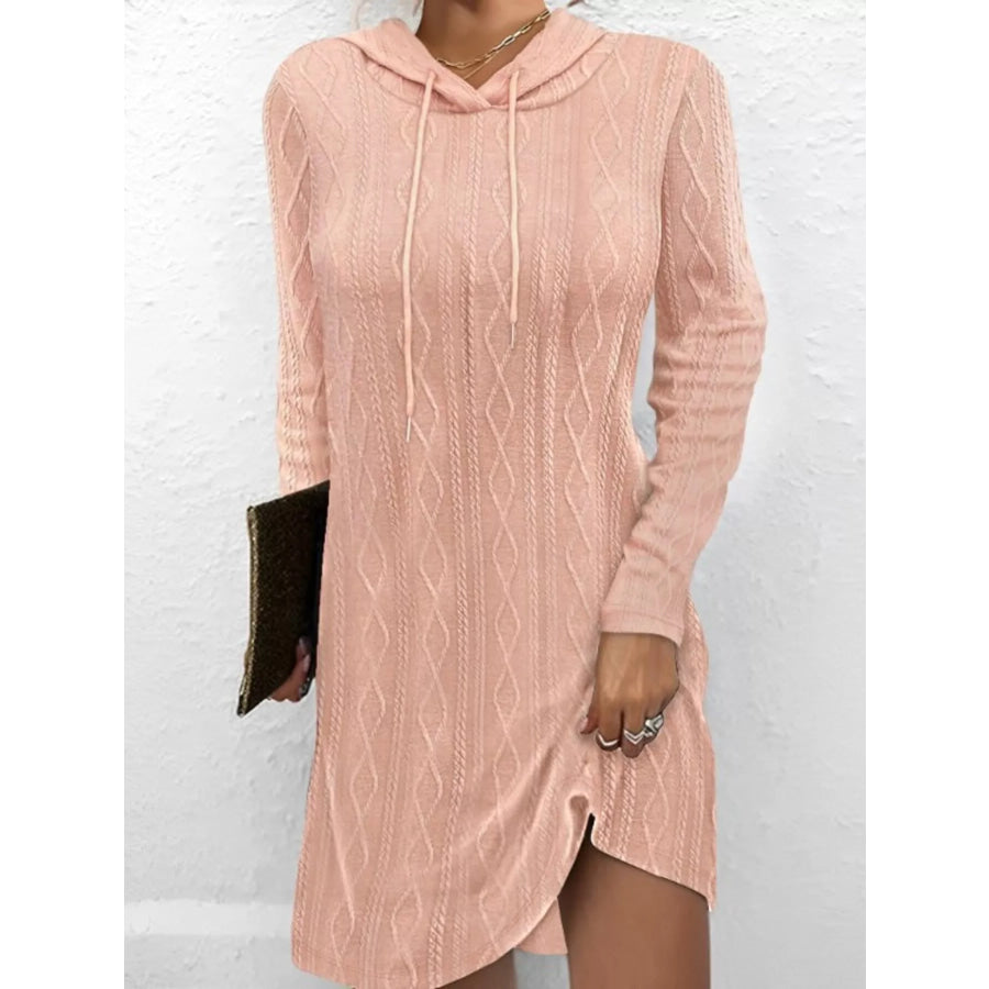 Casual Long Sleeve Hooded Knit Dress Apparel and Accessories