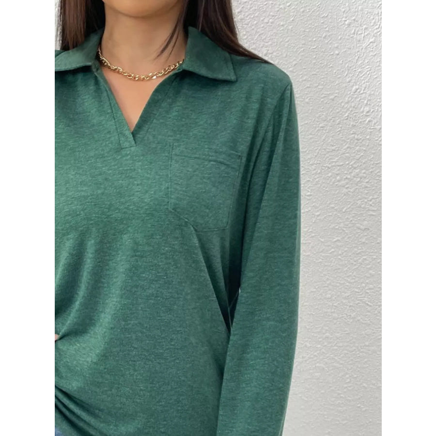 Casual Long Sleeve Polo T-Shirt Apparel and Accessories