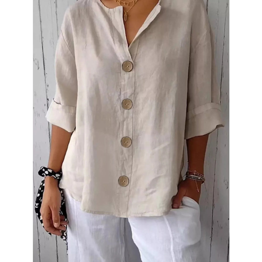 Casual Loose Button-Down Shirt Apparel and Accessories