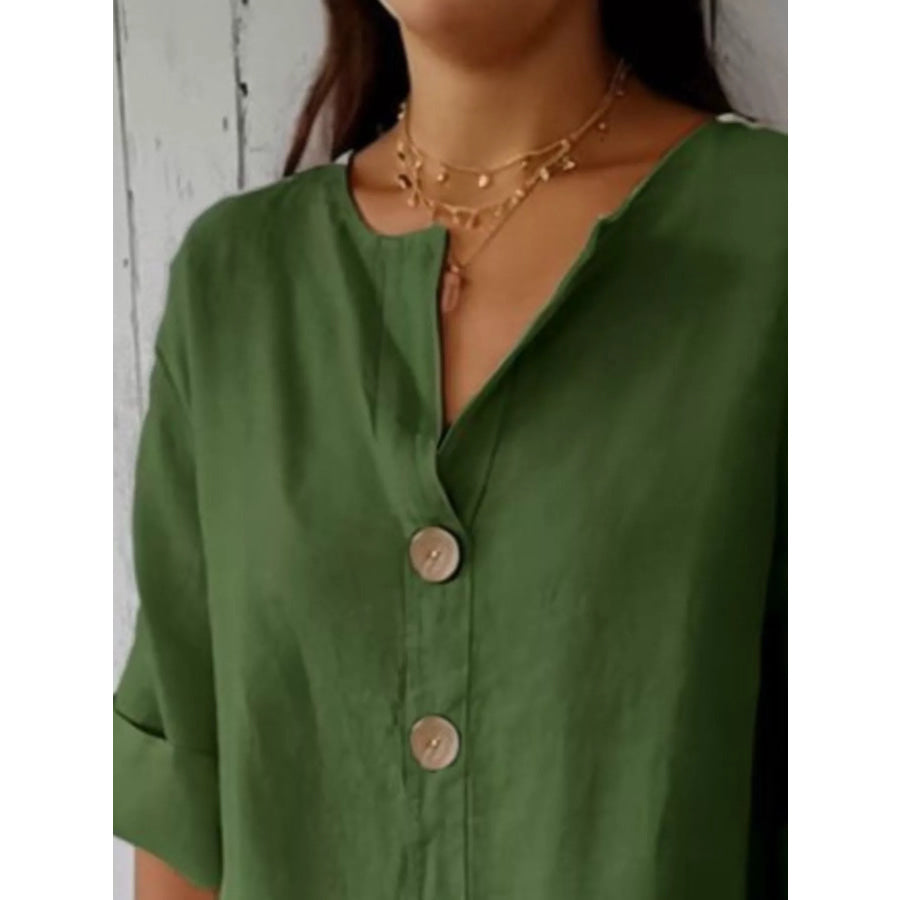 Casual Loose Button-Down Shirt Apparel and Accessories