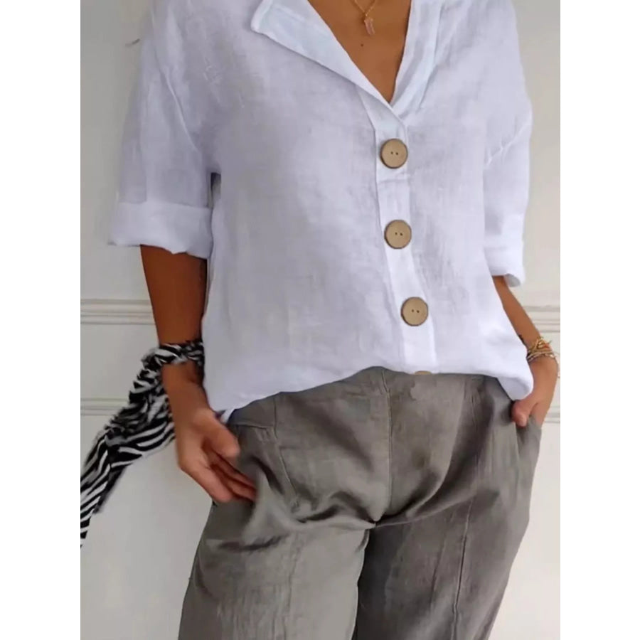 Casual Loose Button-Down Shirt Apparel and Accessories