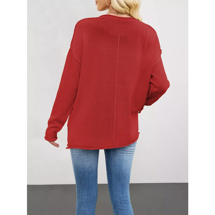Casual Loose-Fit Crew Neck Sweater Apparel and Accessories