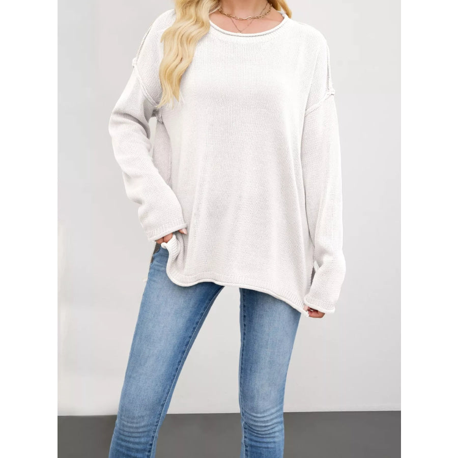 Casual Loose-Fit Crew Neck Sweater Apparel and Accessories