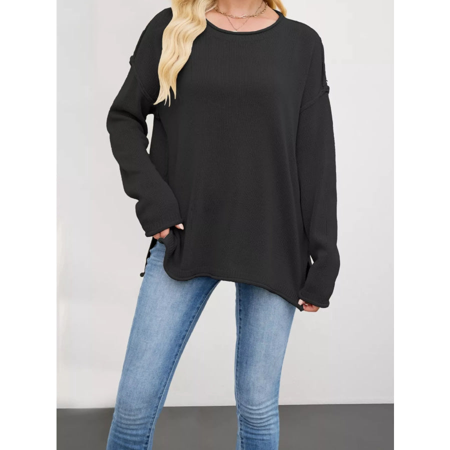 Casual Loose-Fit Crew Neck Sweater Apparel and Accessories
