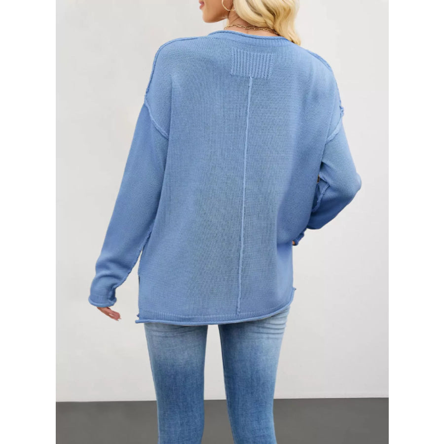 Casual Loose-Fit Crew Neck Sweater Apparel and Accessories