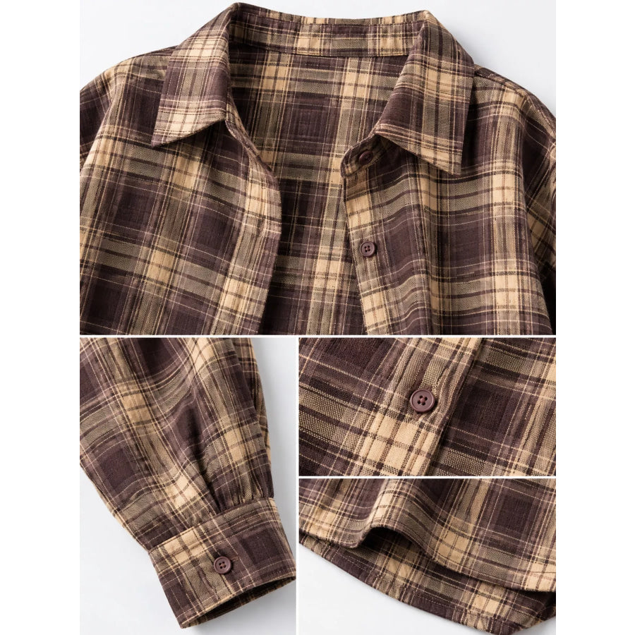 Casual Loose Fit Plaid Shirt Apparel and Accessories