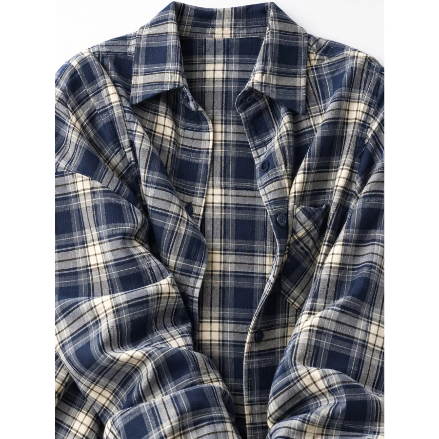 Casual Loose Fit Plaid Shirt Apparel and Accessories