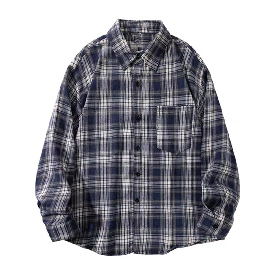 Casual Loose Fit Plaid Shirt Apparel and Accessories