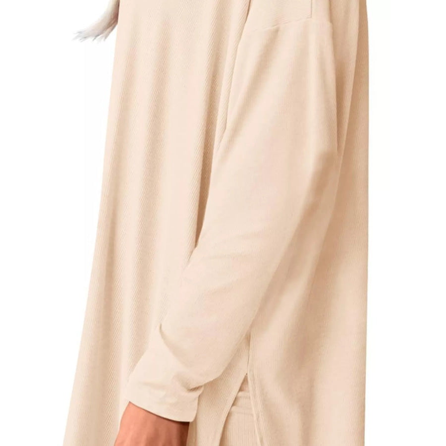 Casual Loose Long Sleeve Top and Wide Leg Pants Set Apparel and Accessories