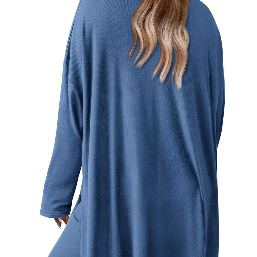 Casual Loose Long Sleeve Top and Wide Leg Pants Set Apparel and Accessories