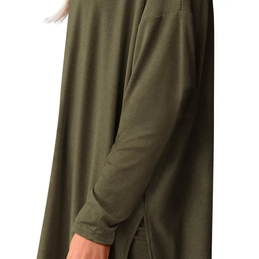 Casual Loose Long Sleeve Top and Wide Leg Pants Set Apparel and Accessories