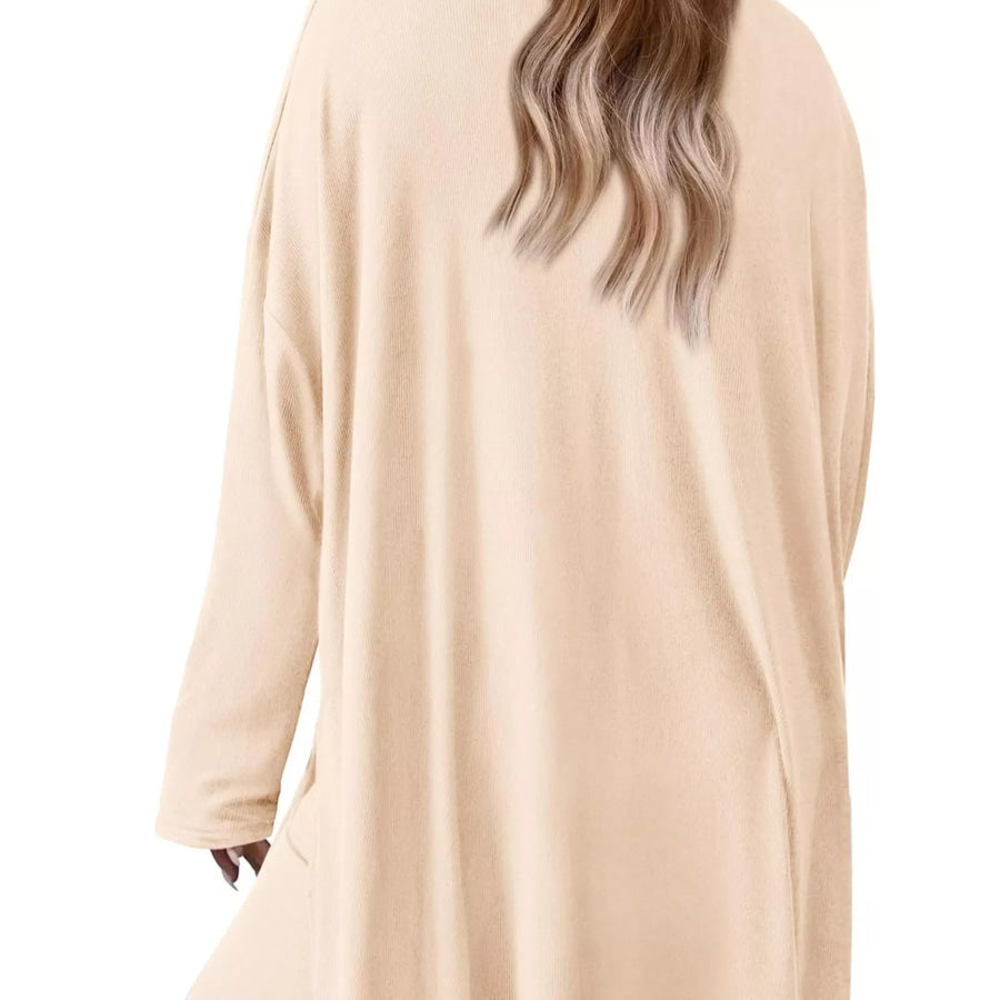 Casual Loose Long Sleeve Top and Wide Leg Pants Set Apparel and Accessories