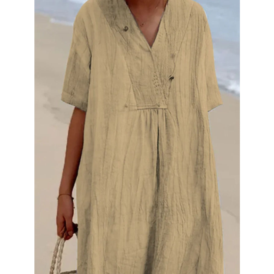 Casual Loose Short Sleeve Midi Dress Apparel and Accessories