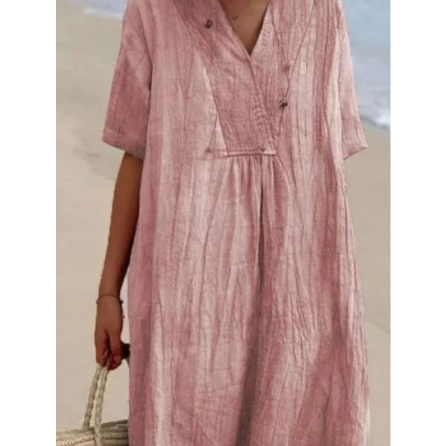 Casual Loose Short Sleeve Midi Dress Apparel and Accessories