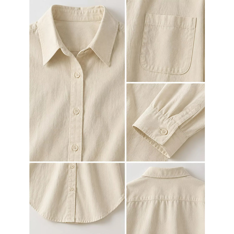 Casual Oversized Button-Down Long Sleeve Shirt Apparel and Accessories