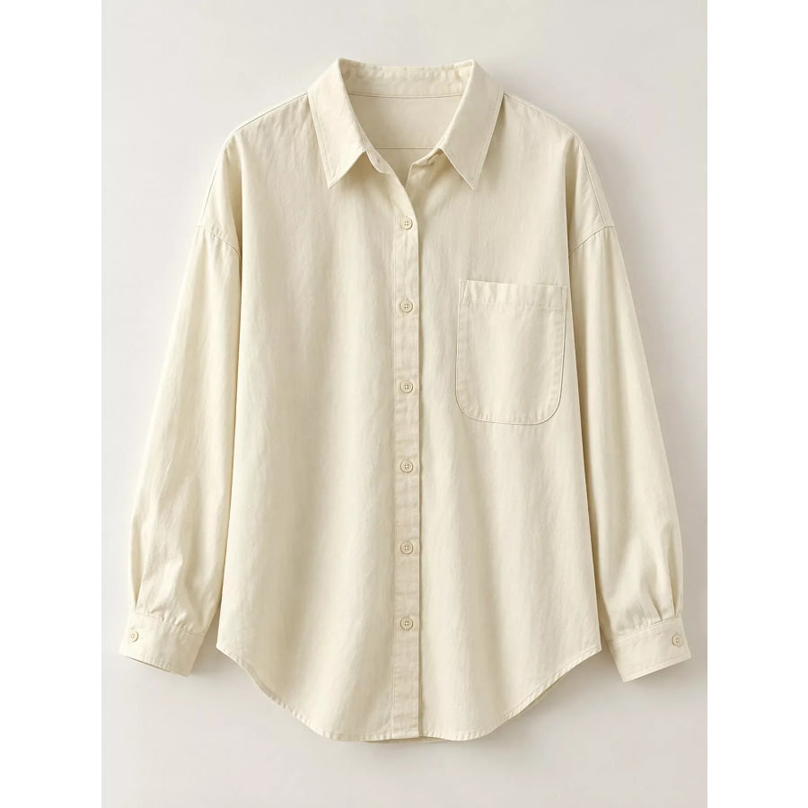 Casual Oversized Button-Down Long Sleeve Shirt Apparel and Accessories
