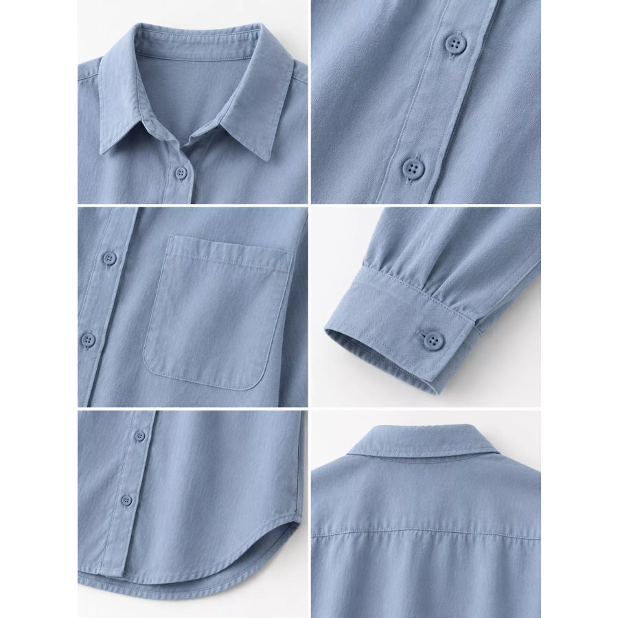 Casual Oversized Button-Down Long Sleeve Shirt Apparel and Accessories